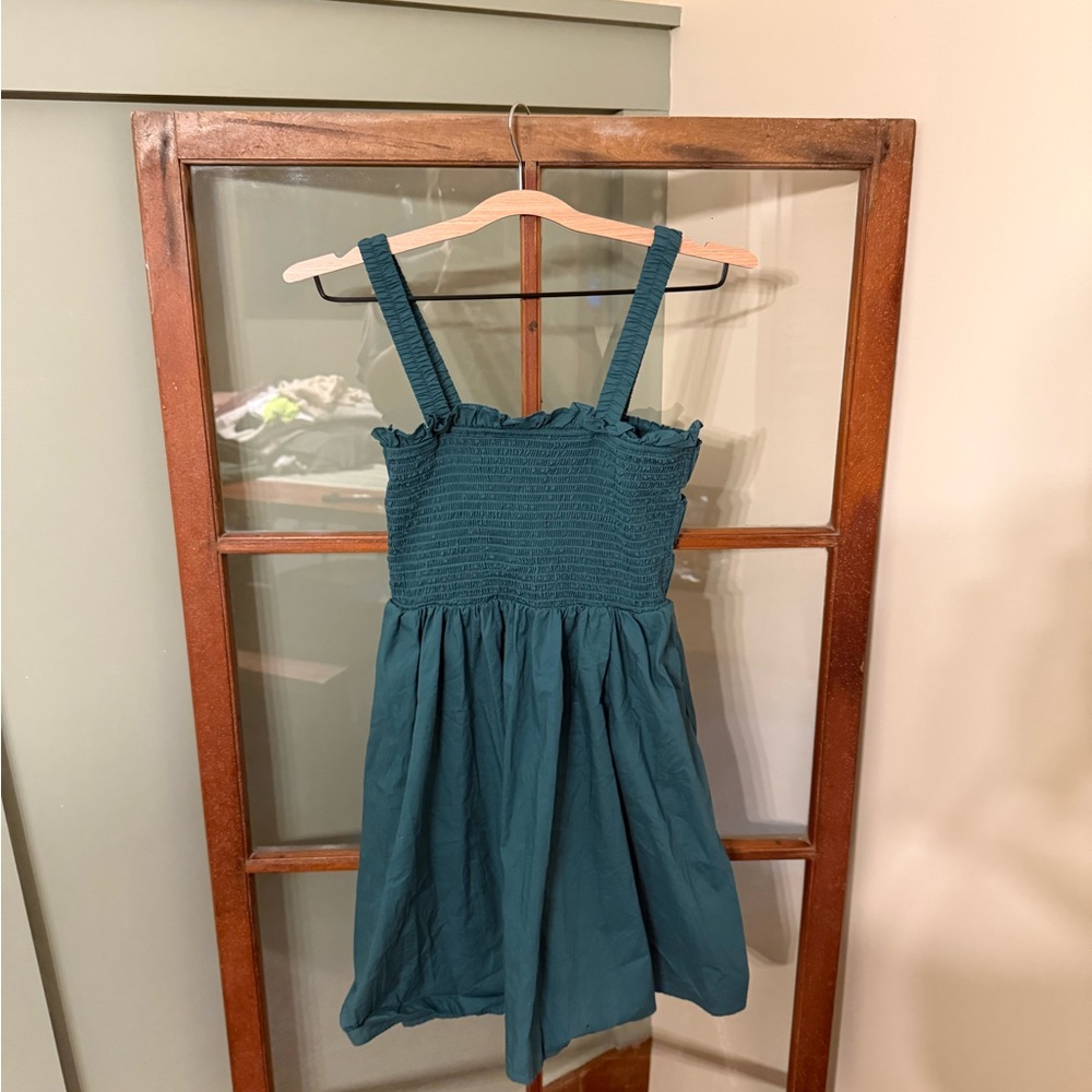 Altar'd State Emerald Green Smocked Top Mini Sundress Summer Beach - Size Small - Picture 1 of 3